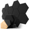Panneaux Acoustiques Hexagonal Auto-Adhésif, Lot de 18 Mousse Acoustique Haute Densité pour la Décoration Mur/Porte/Plafond et le Traitement Acoustique, Insonorisation Phonique Mur (30x26x0.9cm)