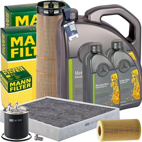 Mann Inspektionspaket+7L 5W30 Öl | C12178/1+CUK3172+HU718/1K+WK820/1+V30-2001+MN1801 Kompatibel mit E-Klasse (W211),E-Klasse Pritsche/fahrgestell (VF211),E-Klas