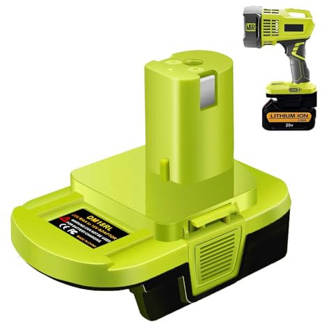 Battery Adapter for Dewalt/for Milwaukee to for Ryobi, DM18RL Battery Converter for Dewalt 18V/20V/60V Li-ion & for Milwaukee M18 18V Li-ion Battery to Work with for Ryobi 18V Power Tools, Green