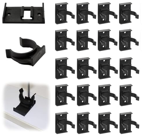 Clips y Soporte para Placa de Cocina Glorylit 20 Pcs Soporte para Zócalo de Cocina, Gancho Zócalo Zócalo Cocina,Diámetro 30-31 mm (Negro)