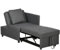 HOMCOM Convertible Single Sofa Bed with Thick Padded Seat, 3-in-1 Multi-Functional Sleeper Chair Bed with Magazine Pocket, for Living Room, Grey