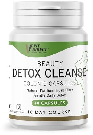 Vit Direct - Health & Beauty Detox Cleanse - Natural Weight Loss Capsules - 40 Colonic Capsules - 10 Day Course - Gentle Daily Detox - Colon Cleanse - Liver Repair - Full Body Detox