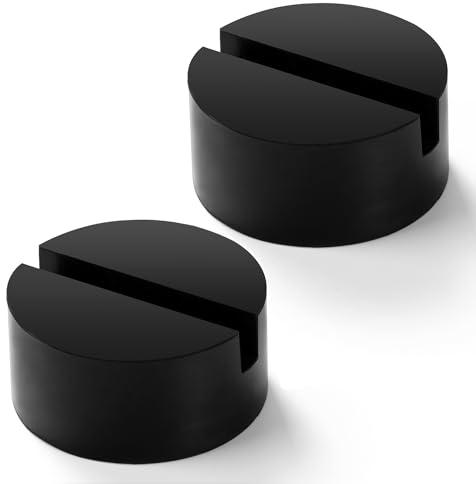 Lyeteung 2 Pezzi Tampone in Gomma Universale 75mm, Tampone in Gomma per Cric con Scanalatura, Cuscino in Gomma per Cric, per Cric e Elevatori