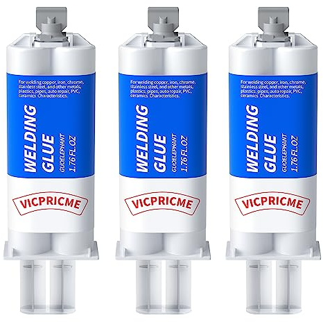 VICPRICME Lot de 3 tubes de colle pour métal, 2 parties, en époxy à partir de colle Heary Duty Weld, la colle la plus forte, pour métal, plastique, acier, céramique, fibre de verre, voiture automobile