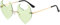 Böses Herz randlose lustige Party süße Sonnenbrille 2022 leere Sonnenbrille Namensmarken-Sonnenbrille Brille Wechselbügel (Green, One Size)