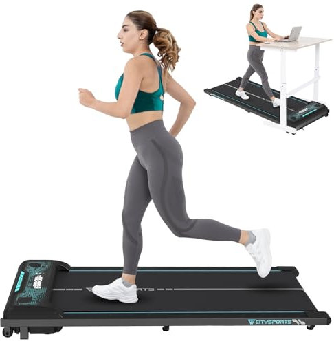 CITYSPORTS Walking Pad,Treadmill for Home,Under Desk Treadmill with Remote Control&Bluetooth Speaker,3 in 1 Portable treadmill 1-6km/h,LED Display,No Assembly (Green)