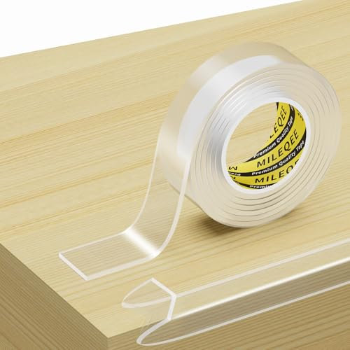 MILEQEE Kantenschutz Transparent,20mm×1m Extra Stark Transparent Selbstklebend Eckenschutz und Kantenschutz, Verbreiterung Nano Spurloses Klebebänder,für Kühlschranks, Sinks, Glastisch Möbel