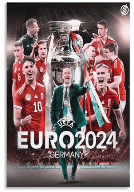 Poster der Deutschen EM 2024, Leinwandposter, Wandkunst, Bilddrucke, hängende Foto-Dekoration, Heimposter, Kunstwerke, 30 x 45 cm