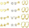 Diamday 12 Paar Ohrringe Gold Set für Damen Chirurgenstahl Creolen Ohrstecker Gold Piercing Ohr Helix Knorpel Medizinische Ohrstecker Huggie Creolen Hypoallergene Goldene Ohrringe Mehrfache Piercings