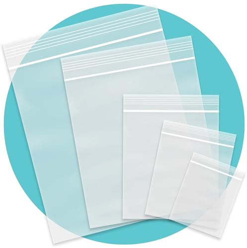 Triplast Grip Seal Clear Plastic Bags - Pick Qty & Size: 200 x G7 (5.5x5.5) - Multipurpose Resealable Polythene Pouches - Click & Seal Small Plastic Bags for Souvenirs, Accessories & Jewellery