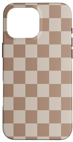 Süßes klassisches dunkelbraunes kariertes großes Schachbrett Hülle für iPhone 16 Pro Max