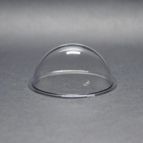 KAYNEY Acrylic Dome with Flange Clear Plastic Hemisphere – Transparent Case for CCTV, Camera Lens, Jewelry, Collectibles & Miniatures – Dustproof Cover for Delicate Items (2.0inch / 50mm)