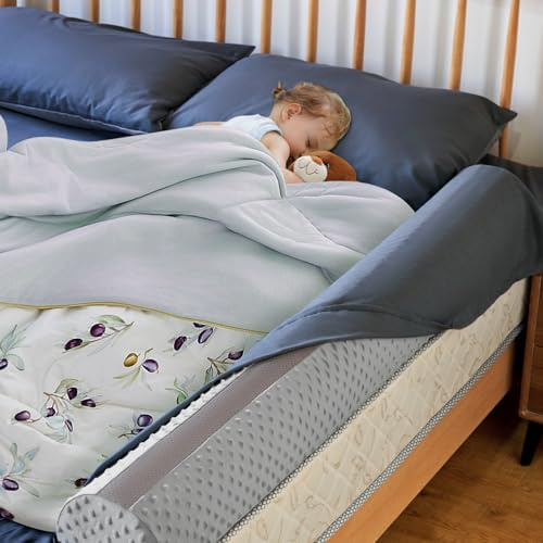 Aonvmdis Bed Bumpers for Toddlers Foam Bed Rail for Toddlers 1 Pack Bed Rails Bumper for Queen, King, Twin, Full-Size Bed with Non-Slip Machine Washable Cover