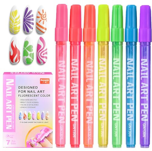 7Pcs Nail Polish Pens Set,Polishey Nail Polish Pens Uk Nail Varnish Pens Nail Art Pens Nail Pens Nail Polish Pens Uk Used for Nail Graffiti Nail Painting Women's Nail Art Diy