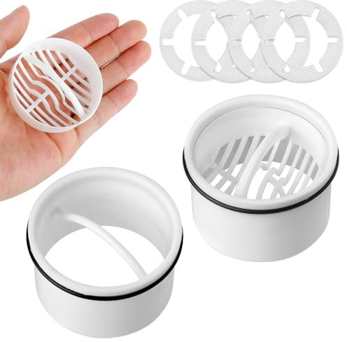 Realure 2 Set Tauchrohr Dusche Haarfänger, Haarsieb Dusche Kompatibel mit Ablaufgarnitur, Ersatz Tauchrohr Haarfänger Dusche, Kompatibel 6960, 6963, 6961, 6962 Haarfilter Dusche Siebeinsatz