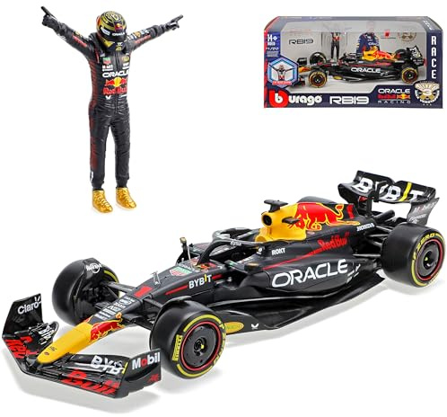 Generisch RB19 Racing Max Verstappen Nr 1 Formel 1 Weltmeister 2023 mit Fahrerfigur 1/24 Burago Modell Auto