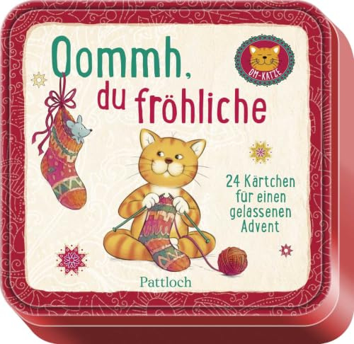 Oommh, du fröhliche: 24 Kärtchen für einen gelassenen Advent | Adventskalender-Dose mit 24 inspirierenden Zitaten und lustigen Illustrationen der Om-Katze