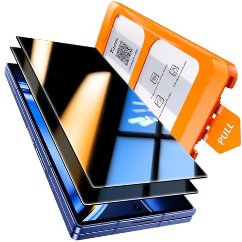 TOCOL Protector Pantalla de Privacidad para Samsung Galaxy Z Fold 7 | 25° Antiespías, Instalación Fácil, Sin Burbujas, Cristal Templado 9H Inastillable Grado Militar, Anti-Huellas, 2 Piezas