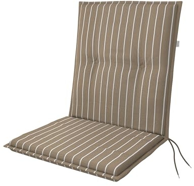 Doppler Niederlehner-Auflage Living, Gartenstuhl-Polster 100x48x6 cm | Sitzauflage Gartenstuhl mit niedriger Lehne, 6cm dickes Sitzpolster mit Bändern, Baumwoll-Polyester-Mix, Made in Europe