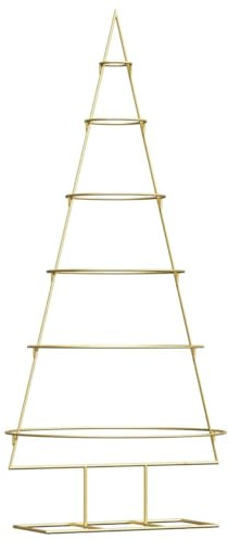 Albero di Natale metallico dorato, 148 cm, con supporto