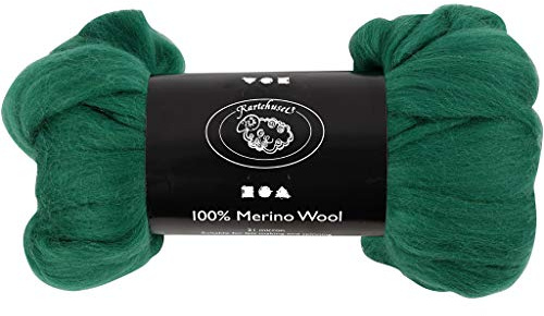 Merinowolle, 21 Micron, grün, 100 g