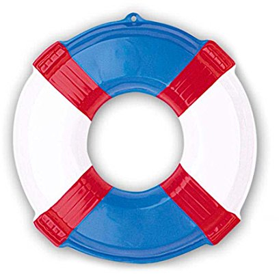 NET TOYS Deko Rettungsring Wanddeko 3D Rettungsreifen blau Maritime Hängedeko Wurfring Dekohänger Seefahrt Schwimmring Baywatch Wurfreifen Poolparty Dekoration Schwimmreifen