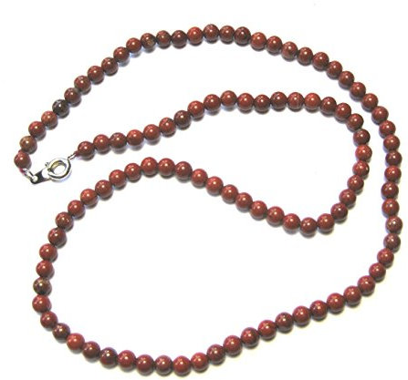 Amaryllis Kugel-Kette Jaspis rot 4 mm 45 cm lang