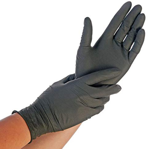 Franz Mensch Hygonorm Nitrilhandschuh Safe Fit in schwarz, 10/XL puderfrei, 2000 Stück (10 x 200 Stück), Einmalhandschuhe, Handschuhe Einweg, Einweghandschuhe in den Größen XS, S, M, L, XL(24 cm lang)