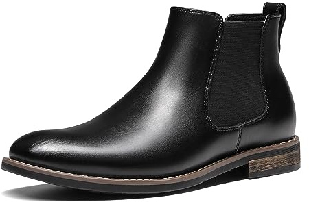 Bruno Marc Chelsea boots uomo pelle PU antimacchia | La soletta assorbente e la suola flessibile offrono comfort per lavoro e tempo libero