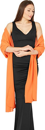 BlackButterfly Chiffon Bridesmaid Wedding Evening Shawl Wrap (Orange, 19W / 95L)