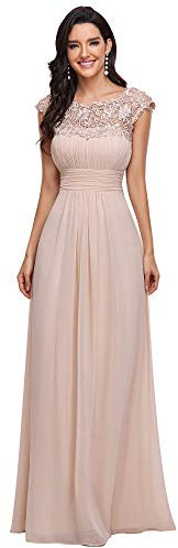 Ever-Pretty Robe de Soirée Demoiselle d'honneur Longue Femme 38 Nude