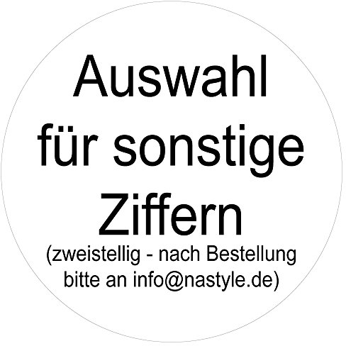 Runder Zahlenaufkleber 100mm, Vinyl, wasserfest (andere Ziffern)