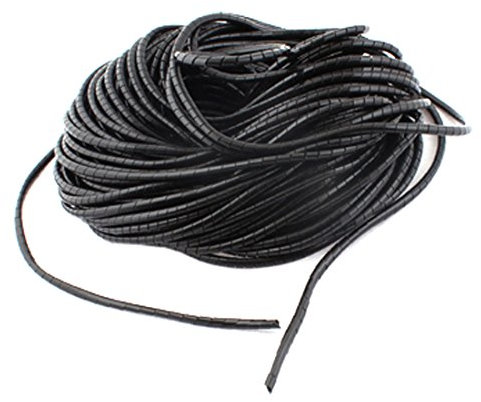 Aexit 4mm Außen Dur Schwarz Polyethylene Spiral hülse Band Kabel Draht Verwalten 27M