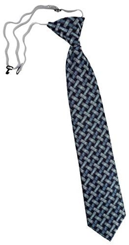 TigerTie Security Sicherheits Krawatte in mint blau schwarz - Motiv Flechtmuster - vorgebunden mit Gummizug