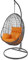 Kideo Komplettset: Hängesessel mit Gestell & Kissen, Indoor & Outdoor, Poly-Rattan (Gestell- und Korbfarbe: dunkelgrau, Kissen: orange Nest (3030 Tangerine))