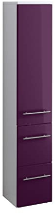 Held Möbel Bad Midischrank Parma in Hochglanz aubergine 25 cm breit