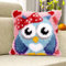 Latch Hook Kit for Adults & Kids Owl Pattern 43x43cm, Complete DIY Cushion Making Craft Kits with Yarn & Canvas and Crochet Needle, Latch Hook Pillow Cover Adult Craft Kits Home Decor for Women