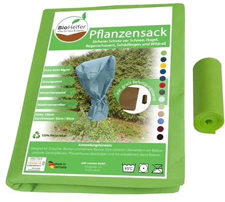 AMF Life Wintervlies + Befestigungsband, Frostschutz für Pflanzen 1,5m x 3m - 80g/m² apfelgrün