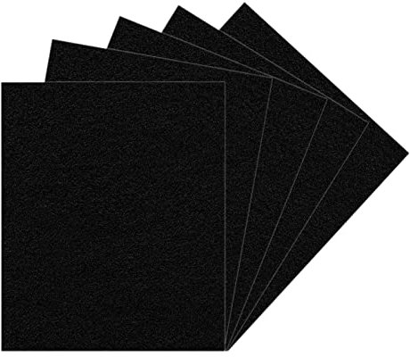 SAVITA 5 Stück 25,4 x 22,8 cm/10 x 9 Zoll 3 mm Dick Filzbögen, Steife Filz zum Basteln Harte Filz Quadrate zum Nähen Basteln Kissen und Füllen (Schwarz)