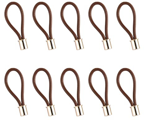 Möbelgriffe Leder,10 Pack Braun Ledergriffe für Möbel,Schrankgriffe Einzelloch,Schubladengriffe Lederschlaufe mit Schrauben,Leder Griffe Möbel Türgriff für Küchenschränke Kommode Schubladen Schränke