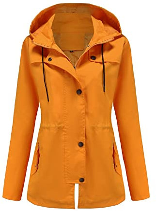 JINGAN Clear Cheer Rain Jacket Women Waterproof Lightweight Rain Jacket Active Outdoor Hooded Raincoat Women's Heated Jackets