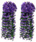 2 Stück 80CM Kunstpflanze Hängend Lilie Seidenblumen Künstliche Blumen Wie Echt Blau Kunstblumen Wie Echt Einzeln Kunstblume Hängepflanze für Büro, Party, Hochzeit, Zuhause, Dekoration