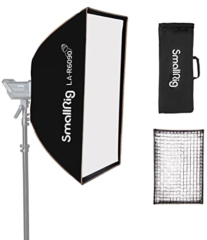 SMALLRIG LA-R6090 Softbox 60x90cm / 23,6 x35,4, Rechteckige Studio-Softbox mit Diffusor und Wabengitter, für Bowens Mount COB-Videolicht, Blitzlicht, Porträtfotografie, für Neewer für Aputure - 4199