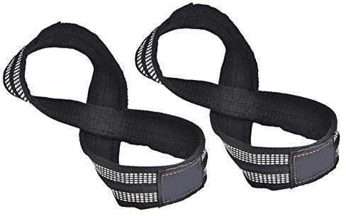KIMISS 1 Paar Figur, Riemen Kreuzheben Handschlaufe Riemen Figur 8 Gewichtheben Heben für Klimmzüge Reckstange Powerlifting Fitnessstudio Fitness Bodybuilding-Ausrüstung (M)