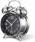 A5 Silent Non-Ticking Bedside Alarm Clock, 4 Metal Structure, Retro Vintage Design with Twin Bell, Perfect for Heavy Sleepers, Kids and Bedrooms. Analogue Quartz and Battery Operated. (BLACK DIAL)