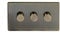 Soho Lighting Antique Brass 3 Gang 2 Way Trailing Edge Dimmer Switch Screwless 100W LED (150w Halogen/Incandescent)