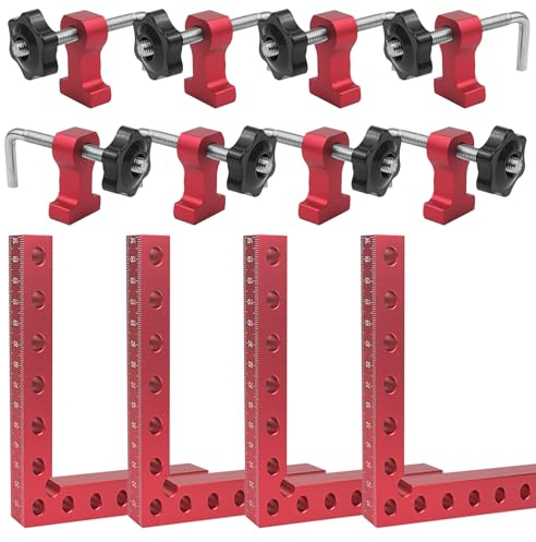 BIGP Morsetto Squadra di Posizionamento a 90 Gradi, 140 mm/5.5 pollici Alluminio Righello di Posizionamento ad Angolo Retto, Strumento da falegname la lavorazione del legno per Cornice, Armadi