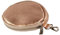 modamoda de P10 / P08 Damen Leder Rauleder Geldbörse Münzgeldbörse Taschenanhänger ø 11,5 cm handmade in Italy, Farbe:Rosabeige Metallic