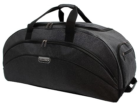 Large 110L Wheeled Holdall Bag Suitcases, Easy Roll Wheels, Luggage Travel Bag Trolley Case - Black