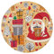 Inge-glas Dekoteller Weihnachtsteller Santa Claus Motiv 33cm - Kunststoff Runder bunter Platzteller - Tischdeko Dekoschale Wohnzimmerdeko Weihnachten & Nikolausstiefel - Alternative